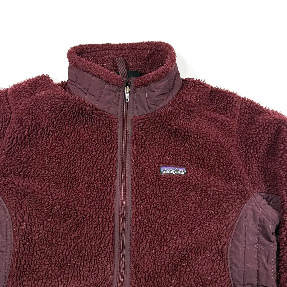 Patagonia‎ Retro-X Sweater Womens Medium Full Zip Red Deep Pile Fleece